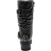 image:imageGLOBALWIN Chunky Mid Calf Fashion Dressy Motocycle Biker Military Style Combat Boots for Women Low Heel21yy08 Grey Distressed Metallic