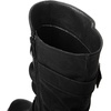 image:imageGLOBALWIN Chunky Mid Calf Fashion Dressy Motocycle Biker Military Style Combat Boots for Women Low Heel21yy08black