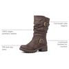 image:imageGLOBALWIN Chunky Mid Calf Fashion Dressy Motocycle Biker Military Style Combat Boots for Women Low Heel21yy08brown