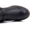 image:imageGLOBALWIN Chunky Mid Calf Fashion Dressy Motocycle Biker Military Style Combat Boots for Women Low Heel23yy11 Black