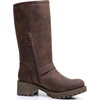 image:imageGLOBALWIN Chunky Mid Calf Fashion Dressy Motocycle Biker Military Style Combat Boots for Women Low Heel23yy11 Brown