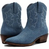 image:imageGLOBALWIN Cowboy Boots For Women Cute Cowgirl Boots Womens Western Boots With Embroidery Side Zipper Chunky Heel23yy16 Dark Blue
