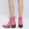 image:imageGLOBALWIN Cowboy Boots For Women Pointed Toe Pull On Chelsea Ankle Booties The Western Cowgirl Boots23yy05 Pink