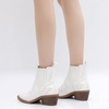 image:imageGLOBALWIN Cowboy Boots For Women Pointed Toe Pull On Chelsea Ankle Booties The Western Cowgirl Boots23yy05 White