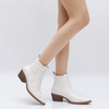 image:imageGLOBALWIN Cowboy Boots For Women Pointed Toe Pull On Chelsea Ankle Booties The Western Cowgirl Boots23yy05 White