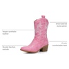 image:imageGLOBALWIN Cowboy Boots for Women MidCalf Western Style19yy17pink