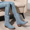 image:imageGLOBALWIN Cowboy Boots for Women MidCalf Western StyleDenim Blue