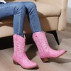 image:imageGLOBALWIN Cowboy Boots for Women MidCalf Western StylePink