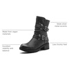 image:imageGLOBALWIN Fashion Ankle Boots For Women Low Heel Biker Boots21yy13 Distressed Silver