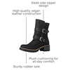 image:imageGLOBALWIN Womens Ankle Boots For Women Faux Fur Lined Winter Moto Boots Ankle Booties With Adjustable Double Buckles19yy19black