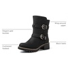 image:imageGLOBALWIN Womens Ankle Boots For Women Faux Fur Lined Winter Moto Boots Ankle Booties With Adjustable Double Buckles21yy07black