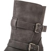 image:imageGLOBALWIN Womens Ankle Boots For Women Faux Fur Lined Winter Moto Boots Ankle Booties With Adjustable Double Buckles21yy07grey