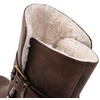 image:imageGLOBALWIN Womens Ankle Boots For Women Faux Fur Lined Winter Moto Boots Ankle Booties With Adjustable Double BucklesBrown With Fur Lining