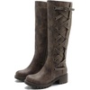 image:imageGLOBALWIN Womens Boots Back Lace Up Fall Winter Fashion Knee High Boots For Women22yy08 Brown