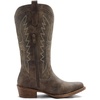 image:imageGLOBALWIN Womens Cowboy Boots Comfortable Brown Cowgirl Boots For Daily Wear Work amp Travel Square Toe Fall Boots With Low Heel And Easy Side Zipper Versatile Mid Calf Boots For Women25yy08 Brown