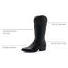 image:imageGLOBALWIN Womens Cowboy Boots Comfortable Brown Cowgirl Boots For Daily Wear Work amp Travel Square Toe Fall Boots With Low Heel And Easy Side Zipper Versatile Mid Calf Boots For Women23yy13 Black