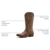 image:imageGLOBALWIN Womens Cowboy Boots Comfortable Brown Cowgirl Boots For Daily Wear Work amp Travel Square Toe Fall Boots With Low Heel And Easy Side Zipper Versatile Mid Calf Boots For Women25yy03 Camel