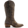 image:imageGLOBALWIN Womens Cowboy Boots Comfortable Brown Cowgirl Boots For Daily Wear Work amp Travel Square Toe Fall Boots With Low Heel And Easy Side Zipper Versatile Mid Calf Boots For WomenBrown