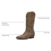 image:imageGLOBALWIN Womens Cowboy Boots Comfortable Brown Cowgirl Boots For Daily Wear Work amp Travel Square Toe Fall Boots With Low Heel And Easy Side Zipper Versatile Mid Calf Boots For Women23yy13 Camel