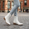 image:imageGLOBALWIN Womens Cowboy Boots Short Western Boots Ankle BootiesWhite