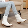image:imageGLOBALWIN Womens Cowboy Boots Short Western Boots Ankle BootiesWhite