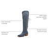 image:imageGLOBALWIN Womens Cowboy Western Fashion Over The Knee Thigh High Cowgirl Boots Low Heel23yy08 Denim Blue