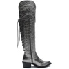 image:imageGLOBALWIN Womens Cowboy Western Fashion Over The Knee Thigh High Cowgirl Boots Low Heel23yy08 Silver