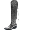 image:imageGLOBALWIN Womens Cowboy Western Fashion Over The Knee Thigh High Cowgirl Boots Low Heel23yy08 Silver