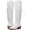 image:imageGLOBALWIN Womens Cowboy Western Fashion Over The Knee Thigh High Cowgirl Boots Low Heel23yy08 White