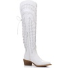 image:imageGLOBALWIN Womens Cowboy Western Fashion Over The Knee Thigh High Cowgirl Boots Low Heel23yy08 White