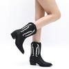 image:imageGLOBALWIN Womens Cowgirl Boots Mid Calf Western Cowboy Boots For Women Comfortable Low Heel With Zipper23yy09 Black1