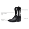 image:imageGLOBALWIN Womens Cowgirl Boots Mid Calf Western Cowboy Boots For Women Comfortable Low Heel With Zipper23yy09 Black1