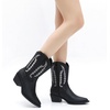 image:imageGLOBALWIN Womens Cowgirl Boots Mid Calf Western Cowboy Boots For Women Comfortable Low Heel With Zipper23yy09 Black3