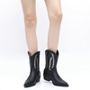 image:imageGLOBALWIN Womens Cowgirl Boots Mid Calf Western Cowboy Boots For Women Comfortable Low Heel With Zipper23yy09 Black3