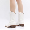 image:imageGLOBALWIN Womens Cowgirl Boots Mid Calf Western Cowboy Boots For Women Comfortable Low Heel With Zipper23yy09 White