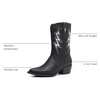 image:imageGLOBALWIN Womens Cowgirl Boots Mid Calf Western Cowboy Boots For Women Comfortable Low Heel With Zipper23yy10 Black
