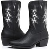 image:imageGLOBALWIN Womens Cowgirl Boots Mid Calf Western Cowboy Boots For Women Comfortable Low Heel With Zipper23yy10 Black