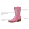 image:imageGLOBALWIN Womens Cowgirl Boots Mid Calf Western Cowboy Boots For Women Comfortable Low Heel With Zipper23yy10 Pink