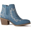 image:imageGLOBALWIN Womens Cowgirl Boots Pull On Ankle Booties21yy01 Denim
