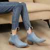image:imageGLOBALWIN Womens Cowgirl Boots Pull On Ankle Booties25yy05 Denim Blue
