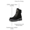 image:imageGLOBALWIN Womens Fall Winter Quilted Ankle Boots  Warm Fleece Lined Winter Booties Combat Boots For Snow and Rain NonSlip Fashion Ankle Booties1915 Black2