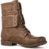 image:imageGLOBALWIN Womens Fashion Low Heels Lace Up Ankle Boots22yy06 Camel