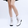 image:imageGLOBALWIN Womens Fashion Low Heels Lace Up Ankle Boots22yy06 White
