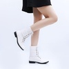 image:imageGLOBALWIN Womens Fashion Low Heels Lace Up Ankle Boots22yy06 White
