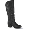 image:imageGLOBALWIN Womens Knee High Cowboy Boots  Minimalist Western Round Toe Cowgirl Boots with Comfortable Block Heel Plain Sleek Design Tall Dress Boots for Women19yy21 Black2