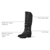 image:imageGLOBALWIN Womens Knee High Cowboy Boots  Minimalist Western Round Toe Cowgirl Boots with Comfortable Block Heel Plain Sleek Design Tall Dress Boots for Women19yy21 Black2
