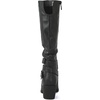 image:imageGLOBALWIN Womens Knee High Cowboy Boots  Minimalist Western Round Toe Cowgirl Boots with Comfortable Block Heel Plain Sleek Design Tall Dress Boots for Women19yy21 Black2