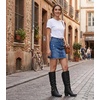 image:imageGLOBALWIN Womens Knee High Cowboy Boots  Minimalist Western Round Toe Cowgirl Boots with Comfortable Block Heel Plain Sleek Design Tall Dress Boots for Women19yy21 Black2