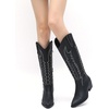 image:imageGLOBALWIN Womens Knee High Long Pointed Toe Western Cowboy Boots For Women23yy03 Black
