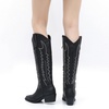 image:imageGLOBALWIN Womens Knee High Long Pointed Toe Western Cowboy Boots For Women23yy03 Black